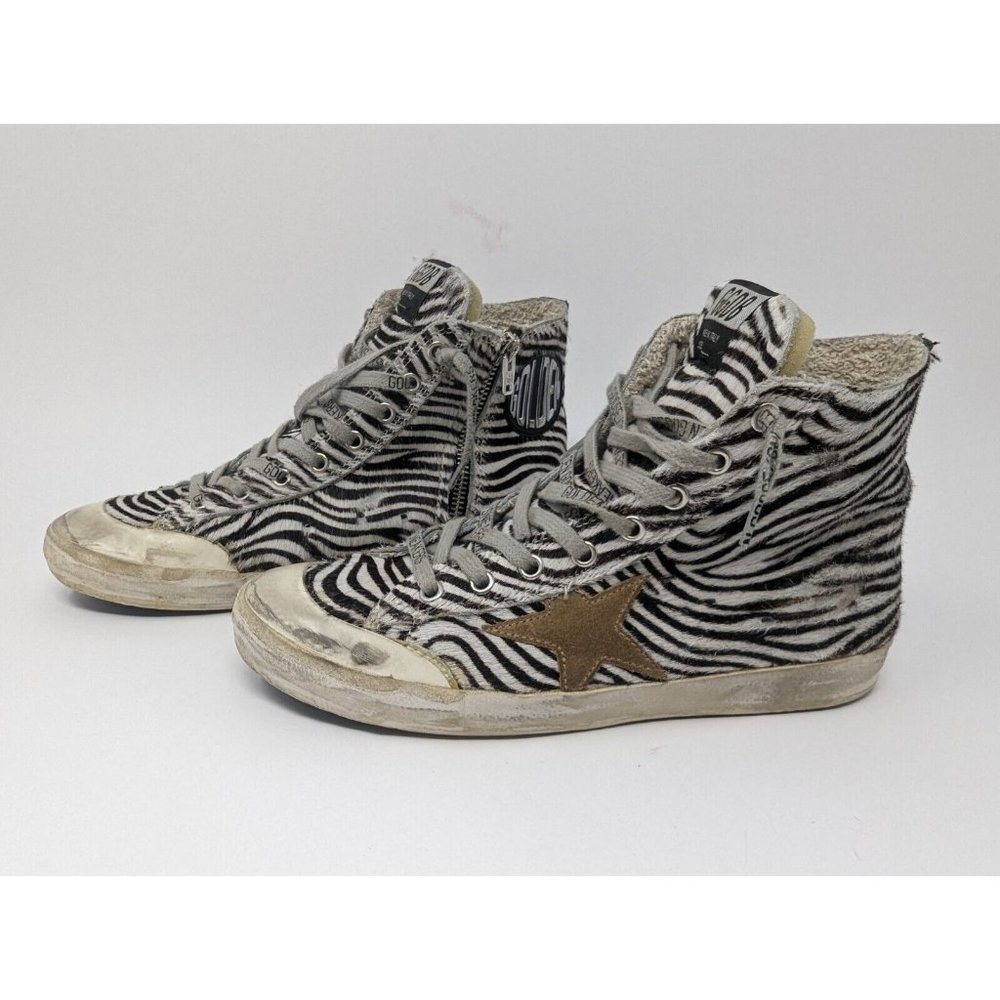 AUTH GOLDEN GOOSE DB FRANCY PONY LEATHER SNEAKERS WOMENS SZ 38 US 8